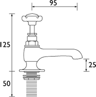 Basin Taps, Gold Plated. technical image