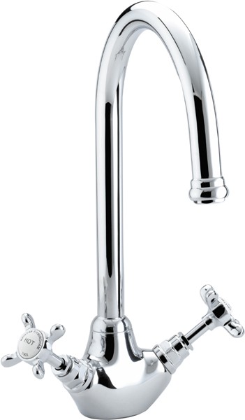 Monobloc Sink Mixer Tap, Chrome Plated. technical image