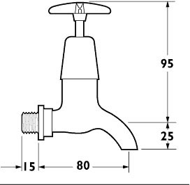 1/2" Bib Taps (Pair). technical image
