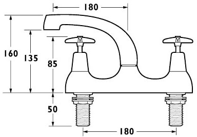 Sink Mixer Tap With Swivel Spout. technical image