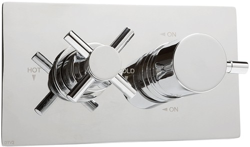 Thermostatic TMV2 1/2" Twin Concealed Shower Valve (Chrome). technical image