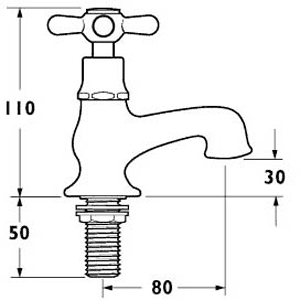 Bath Taps (Pair, Chrome). technical image
