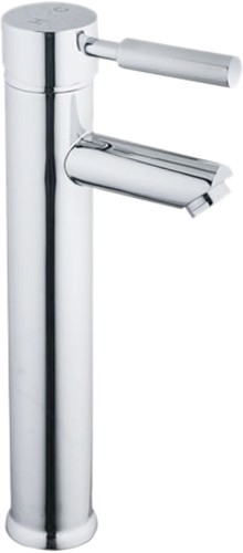 High Rise Basin Mixer Tap (Chrome). technical image