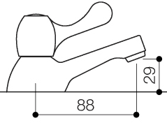 Basin Taps With Lever Handles (Pair, Chrome). technical image