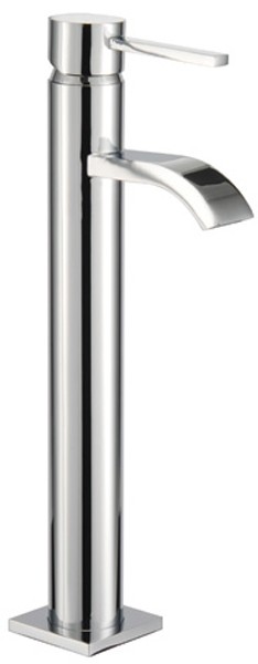 Cloakroom Mono Basin Mixer Tap (281mm High, Chrome). technical image