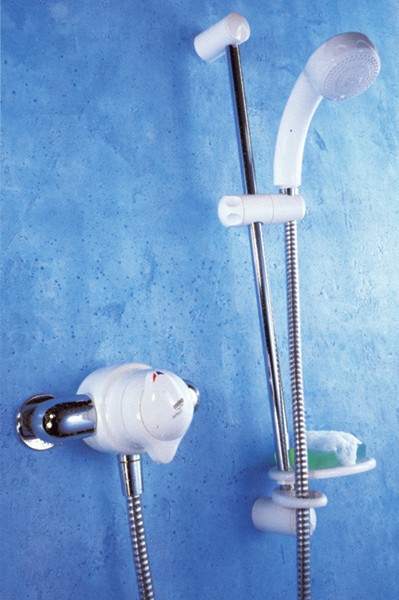 Thermostatic Shower Valve And Kit (White & Chrome). technical image