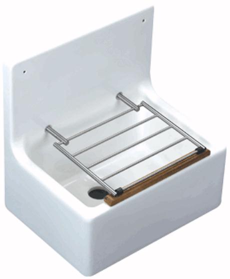 High Back Cleaners Sink.  20x15x9x21" technical image