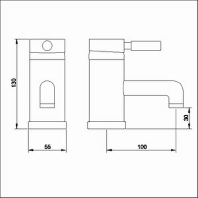 Single lever mono basin tap + Free pop up waste (chrome) technical image
