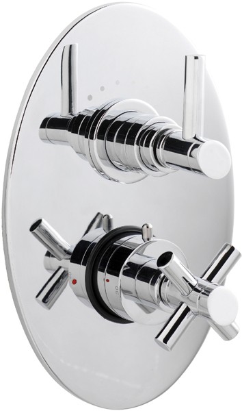 Twin concealed shower valve with diverter technical image