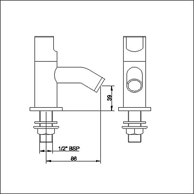 Basin taps (pair) technical image