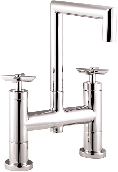 Cross Head Deck Mounted Bath Filler. technical image