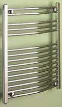 HeatLine Chrome Curved Multi-Rail Towel Radiator.  500x750mm.  869 BTU.