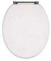 Woodlands Toilet Seat with brass bar hinge (Gloss White)