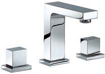 Mayfair Blox 3 Tap Hole Basin Mixer Tap With Click-Clack Waste (Chrome).