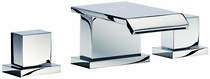 Mayfair Rio 3 Tap Hole Basin Mixer Tap With Click-Clack Waste (Chrome).