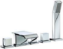 Mayfair Rio 5 Tap Hole Bath Shower Mixer Tap With Shower Kit (Chrome).