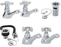 Mayfair Ritz Basin & Bath Tap Pack With Wastes (Chrome).