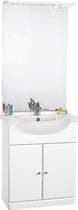 daVinci 650mm Contour Vanity Unit with ceramic basin, mirror and lights.
