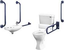 Doc M Shires Low Level WC Pack With Blue Grab Rails.