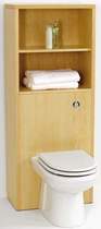 daVinci Monte Carlo complete back to wall toilet set with shelves in maple.