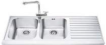 Smeg Sinks 2.0 Bowl Stainless Steel Kitchen Sink With Right Hand Drainer.