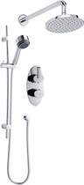Hudson Reed Arina Twin Thermostatic Shower Valve, Diverter, Head & Slide Rail.