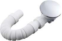 Wastes Mega Flow Shower Waste With Trap And Pipe (Chrome).