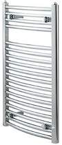 Towel Rails Curved heated towel rail (chrome). 500x760mm. 1390 BTU.