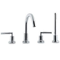 Ultra Helix Lever 4 Tap hole bath shower mixer with small swivel spout.
