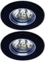 Lights 2 x Low voltage black halogen downlighter with lamps & transformers.