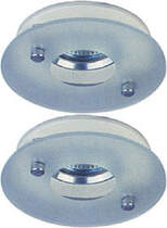 Lights 2 x Low voltage white & glass downlight with lamps & transformers.
