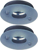 Lights 2 x Low voltage satin & glass downlight with lamps & transformers.