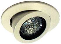Lights Low voltage white scoop directional downlight with transformer and lamp.