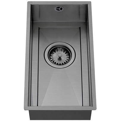 1810 Axix Uno QG Undermount Kitchen Sink (210x420mm, Gunmetal).