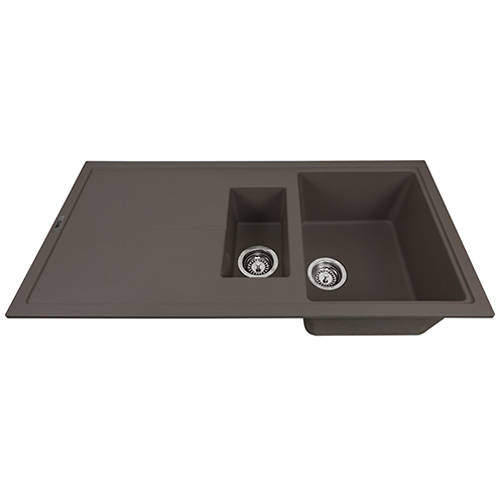 1810 Bladeduo 150i Inset 1.5 Bowl Kitchen Sink (1000x500, Mocha).