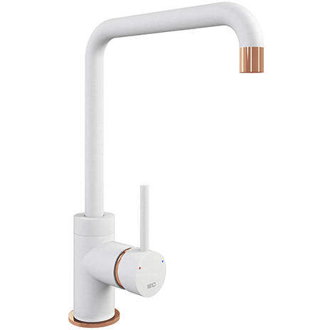 1810 Purquartz Cascata Kitchen Tap (Polar White & Copper).