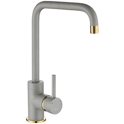 1810 Purquartz Cascata Kitchen Tap (Metallic Grey & Gold Brass).