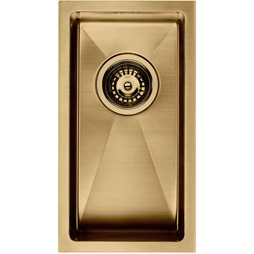 1810 Zen15 PVD 200U Undermount Kitchen Sink (200x400mm, Gold Brass).