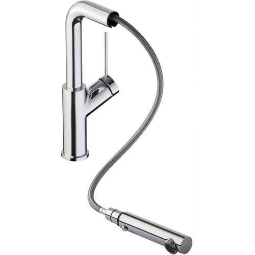 Abode Virtue Angle Pull Out Kitchen Tap (Chrome).