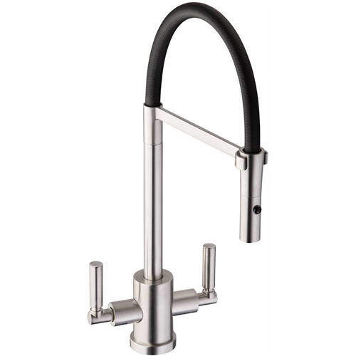 Abode Atlas Professional Kitchen Tap (Brushed Nickel & Black).