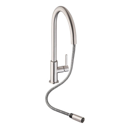 Abode Althia Pull Out Kitchen Tap (Brushed Nickel).