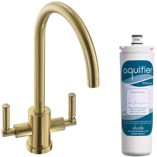 Abode Atlas Aquifier Water Filter Kitchen Tap (Brushed Brass).