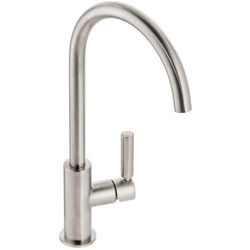 Abode Globe Single Lever Kitchen Tap (Brushed Nickel).