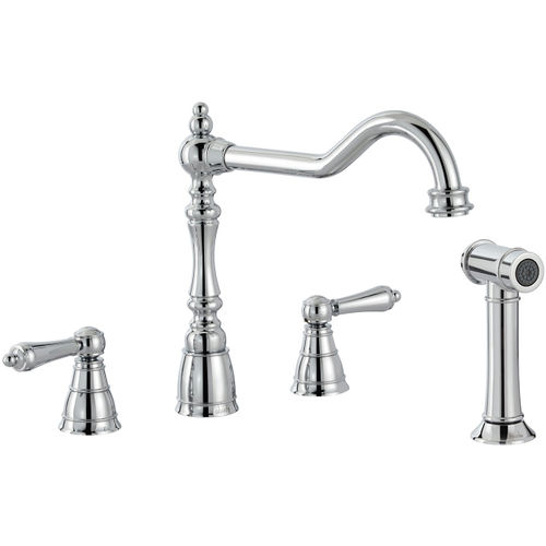 Abode Mayenne 4 Hole Kitchen Tap With Handspray (Chrome).