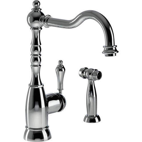 Abode Bayenne Single Lever Kitchen Tap With Handspray (Chrome).