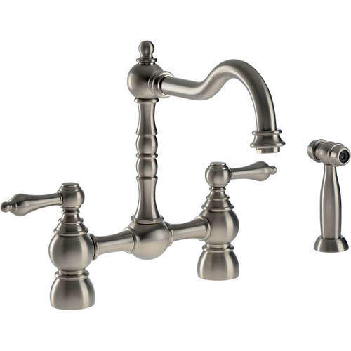 Abode Bayenne Bridge Kitchen Tap With Handspray (Pewter).