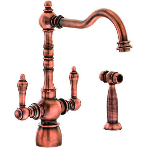 Abode Bayenne Monobloc Kitchen Tap With Handspray (Century Copper).