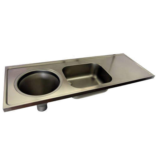 Acorn Thorn Hospital Sluice Sink With Sink & Plain Top (LH, S Steel).