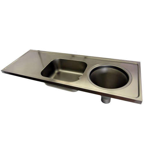 Acorn Thorn Hospital Sluice Sink With Sink & Plain Top (RH, S Steel).