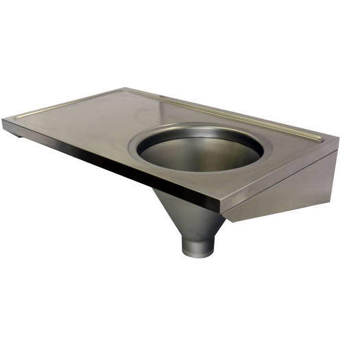 Acorn Thorn Hospital Sluice Sink With Plain Top (RH, Stainless Steel).